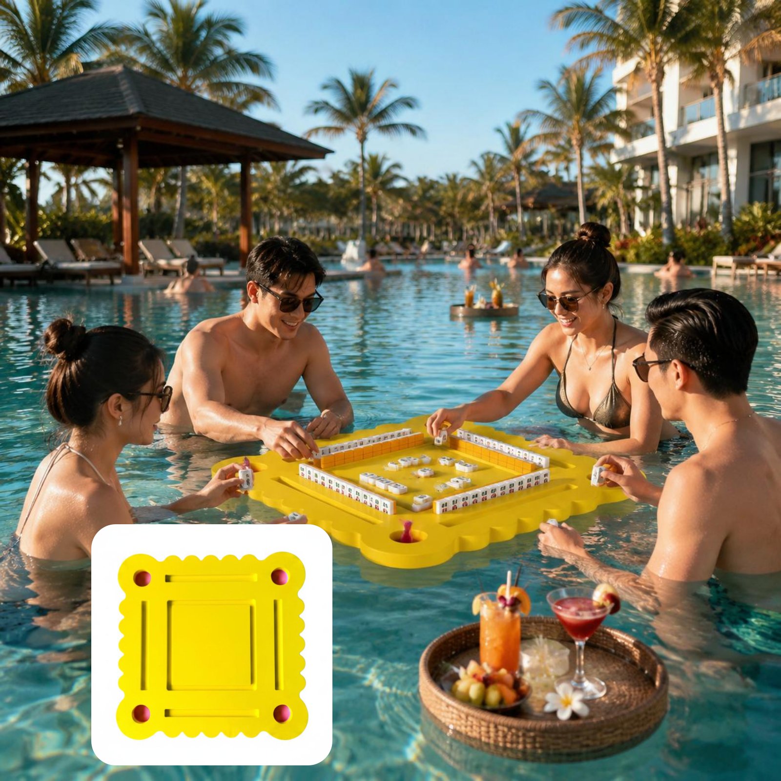 Board Game Mahjong - Floating Mahjong Table Easy to Clean