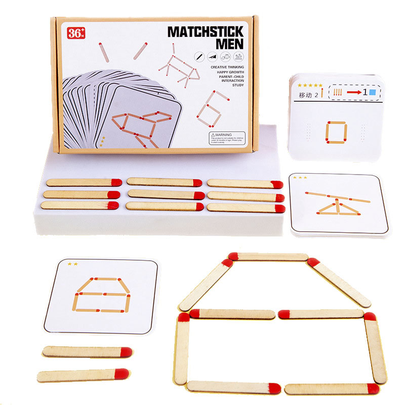 Board Game Education - Montessori Matches Puzzles Game Wooden Toys