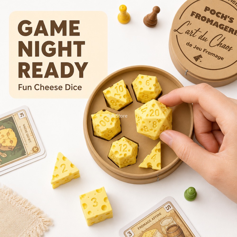 Board Game Organization - Creative Irregular Cheese Dice Set D4