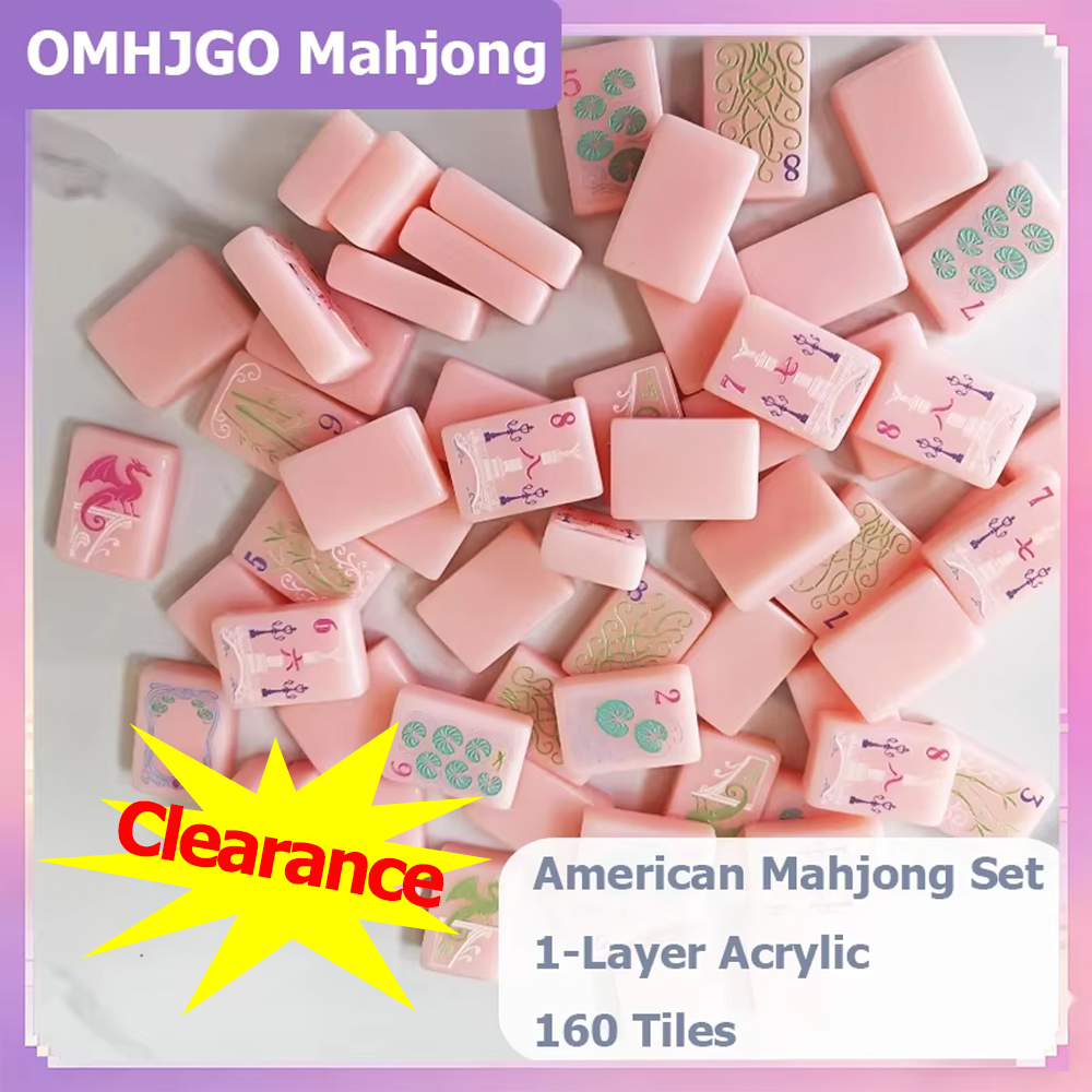 Board Game Mahjong - Bright Pink Single Layer American Mahjong