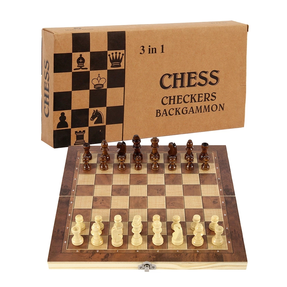 3 in 1 Chess Board, Folding Wo - Magnetic Travel Chess 评论和价格