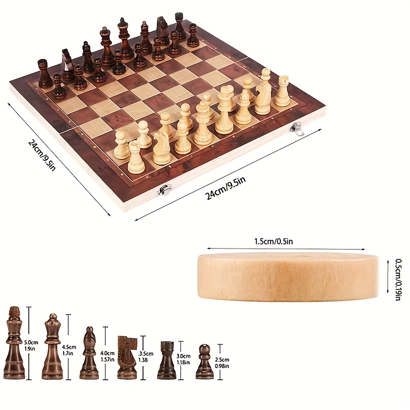3 in 1 Chess Board, Folding Wo - Magnetic Travel Chess 评论和价格