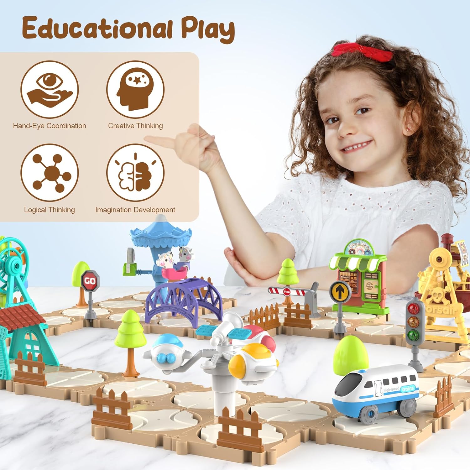 DIY Puzzle Track Car Set Assem - Board Game Education 评论和价格