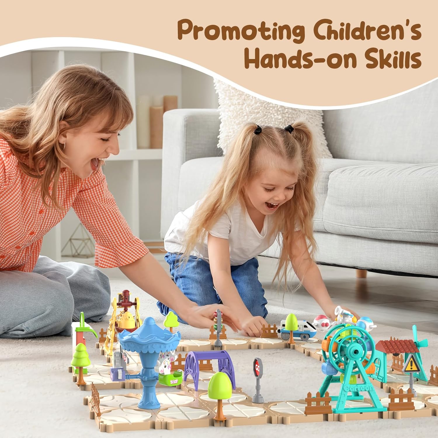 DIY Puzzle Track Car Set Assem - Board Game Education 评论和价格