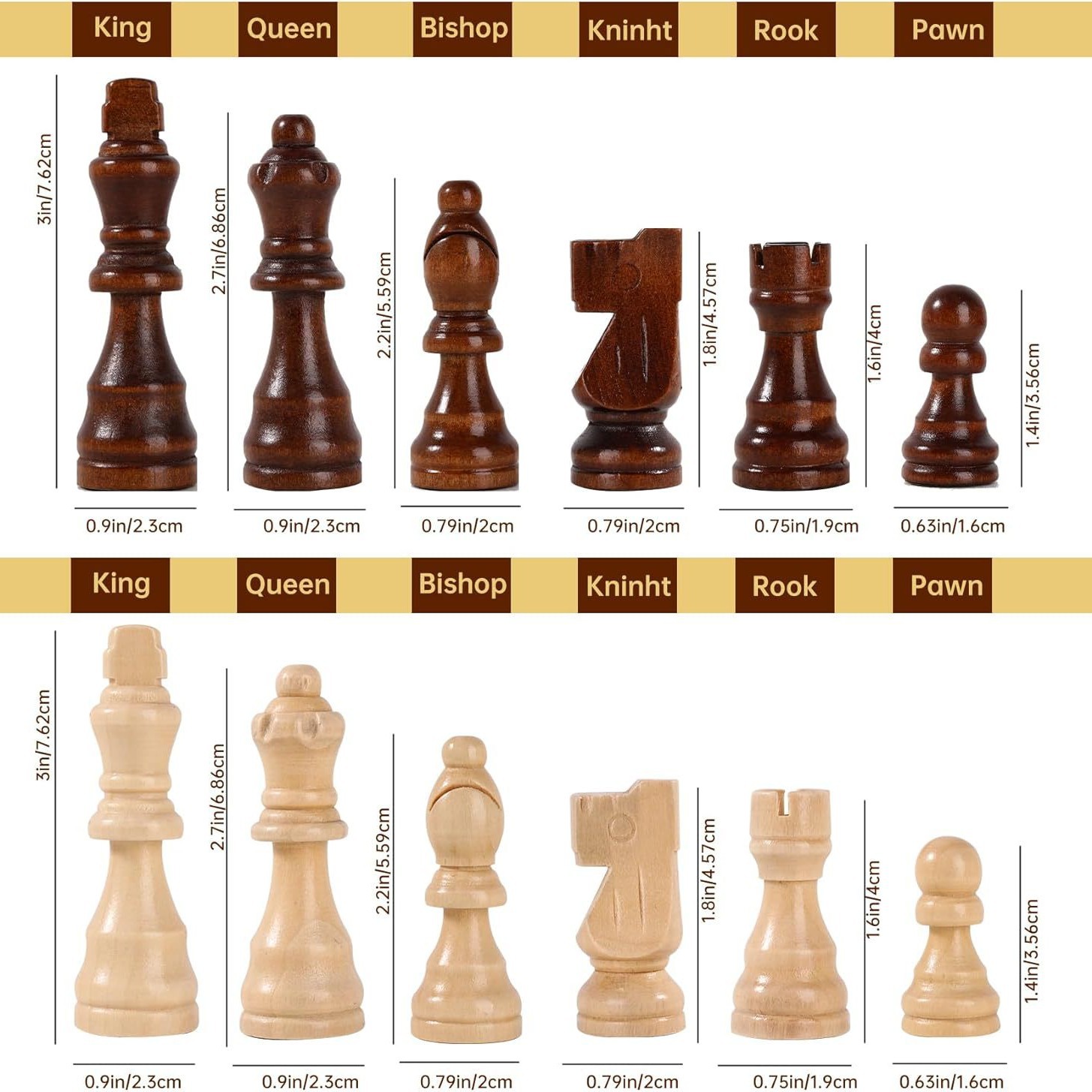 Wooden Veneer Chess Set, Walnu - Chess Set Wooden 评论和价格