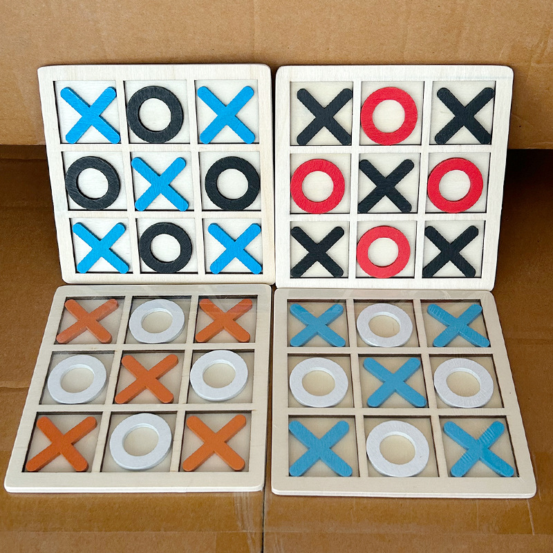 5pcs Wooden Tic Tac Toe Game D - Board Game Template 评论和价格