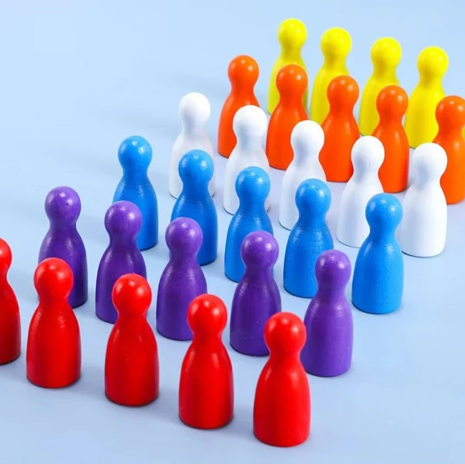 100 Pcs Colorful Wooden Chess  - Board Game Impostor 评论和价格