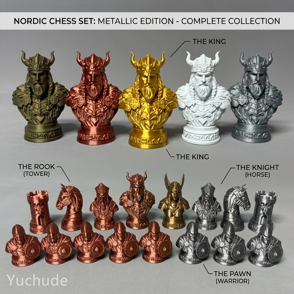 Viking Chess Pieces 3D Printed - Board Game Vikings 评论和价格