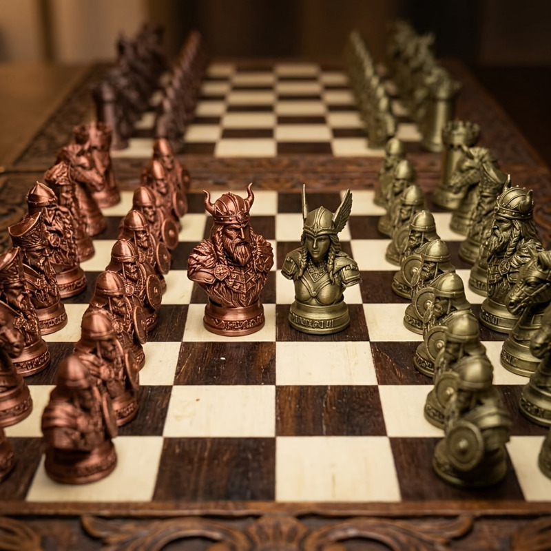 Viking Chess Pieces 3D Printed - Board Game Vikings 评论和价格