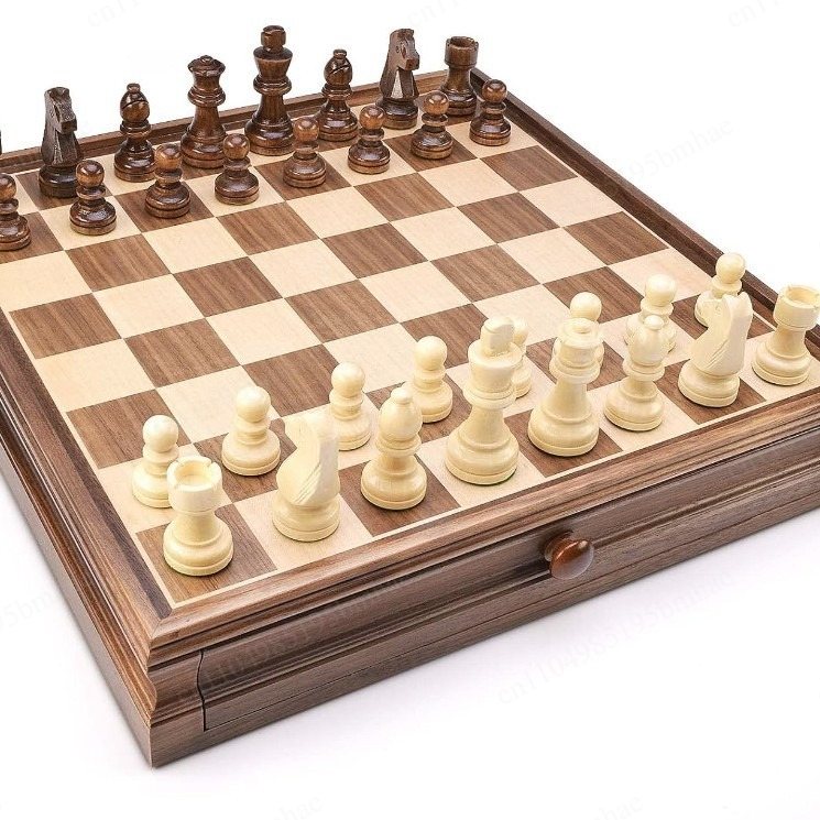 Walnut solid wood chess checke - Chess Set Wooden 评论和价格