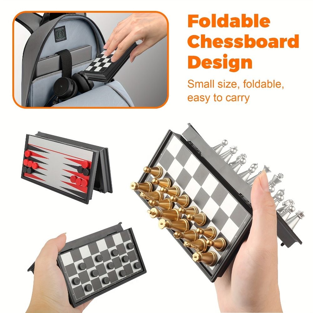 Pocket Size Gold Silver Mini C - Magnetic Travel Chess 评论和价格