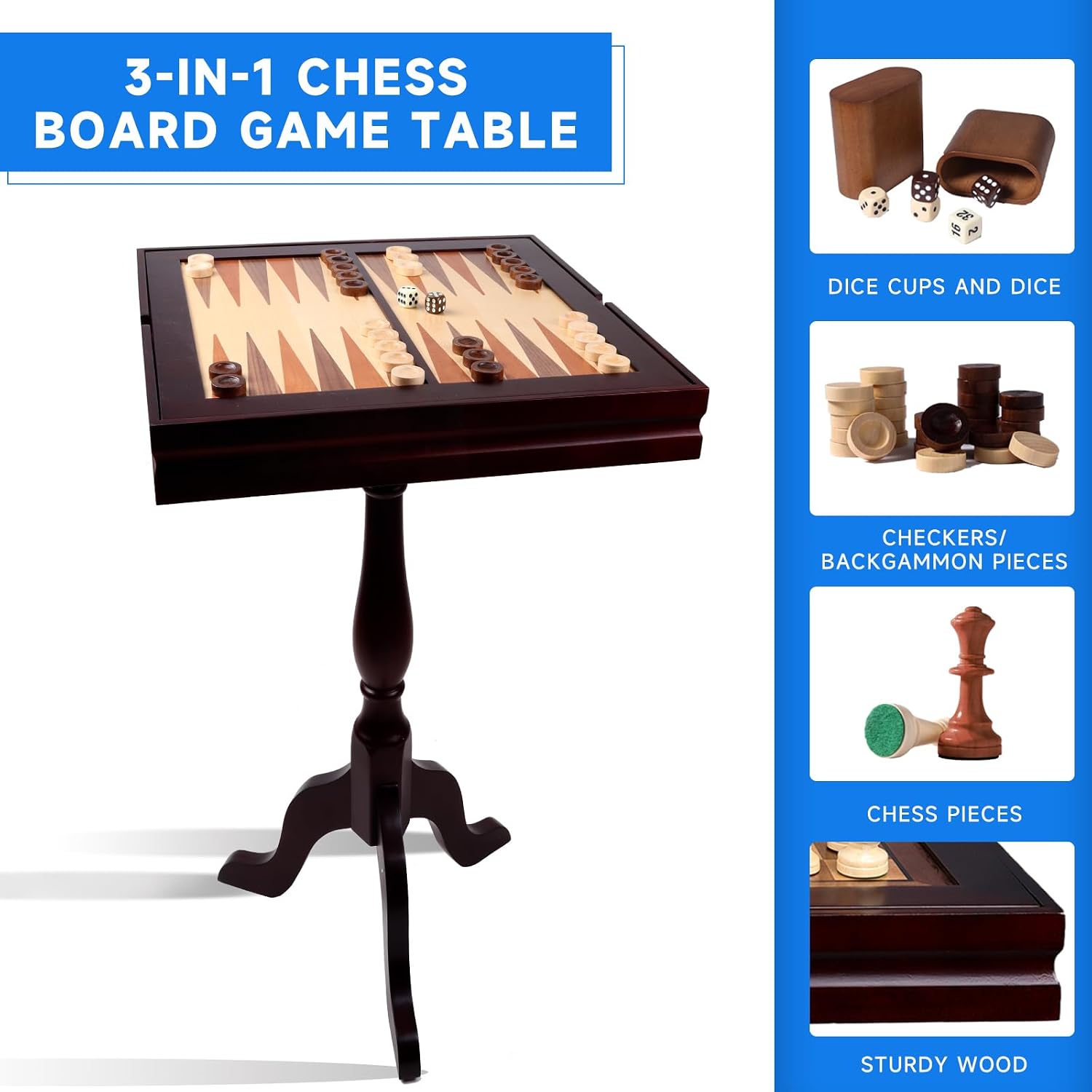 3-in-1 Chess Checkers Backgamm - Board Game Vault 评论和价格