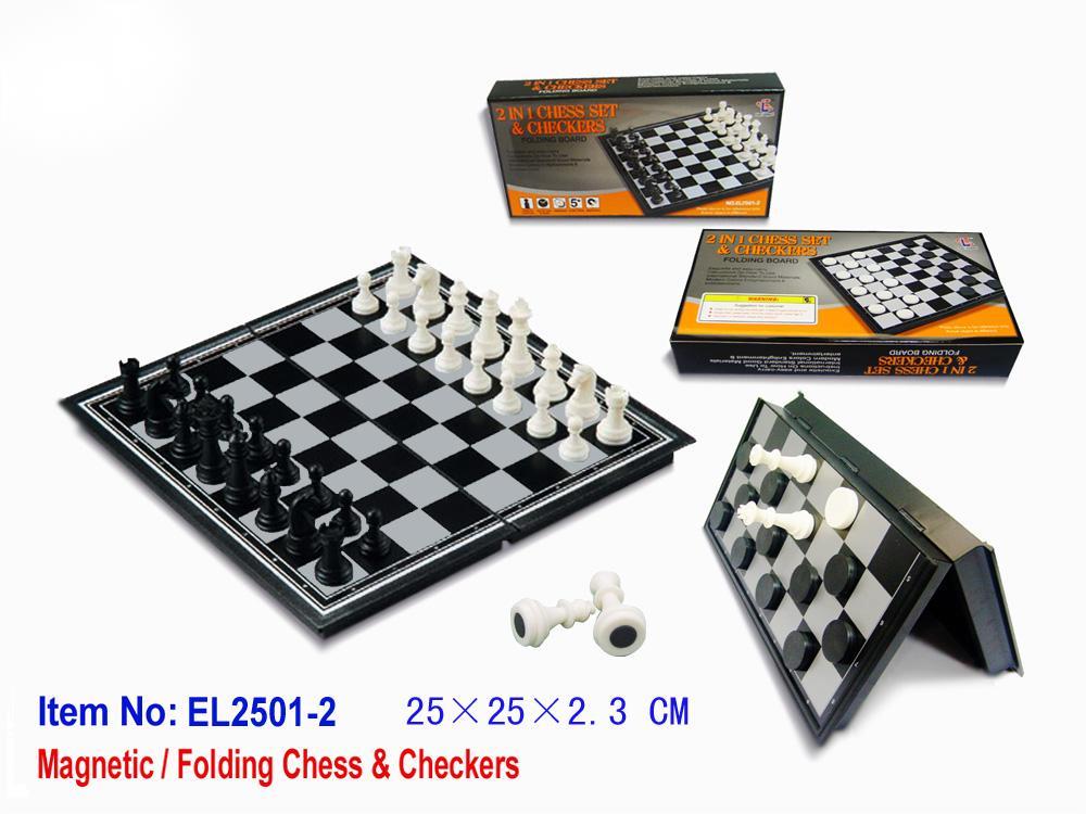 2 in 1 Magnetic Chess & Checke - Magnetic Travel Chess 评论和价格