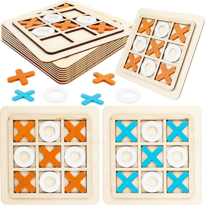 Wooden Tic Tac Toe Games Puzzl - Board Game Template 评论和价格