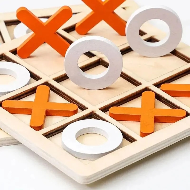 Wooden Tic Tac Toe Games Puzzl - Board Game Template 评论和价格