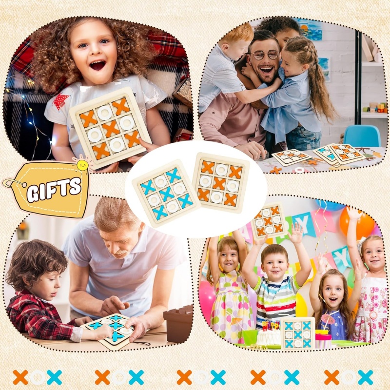 Wooden Tic Tac Toe Games Puzzl - Board Game Template 评论和价格