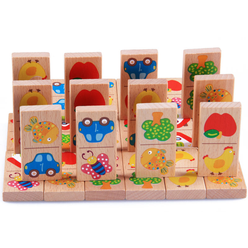 28pcs Baby Wooden Domino Block - Board Game Monopoli 评论和价格