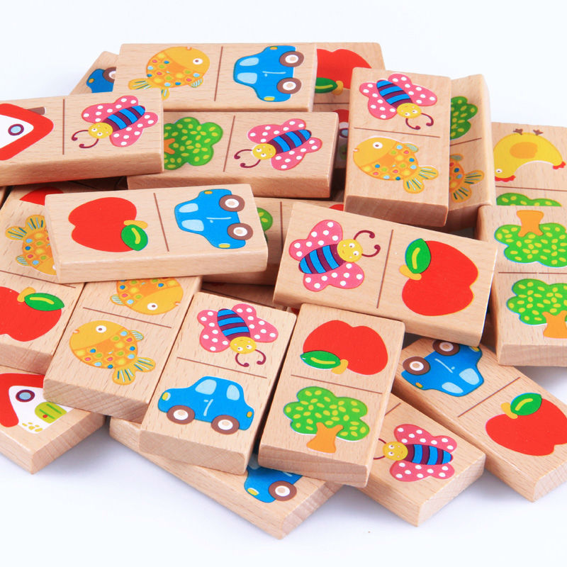 28pcs Baby Wooden Domino Block - Board Game Monopoli 评论和价格