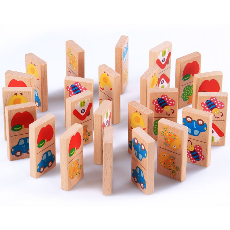 28pcs Baby Wooden Domino Block - Board Game Monopoli 评论和价格