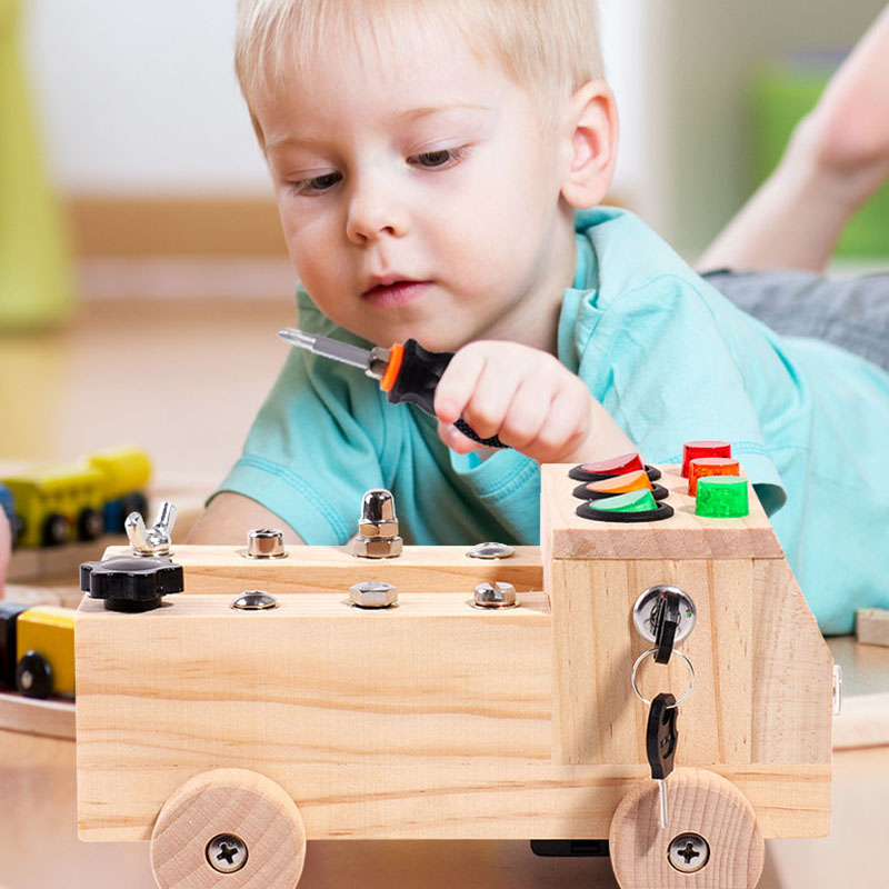 Wooden Montessori Busy Board S - Board Game Organization 评论和价格