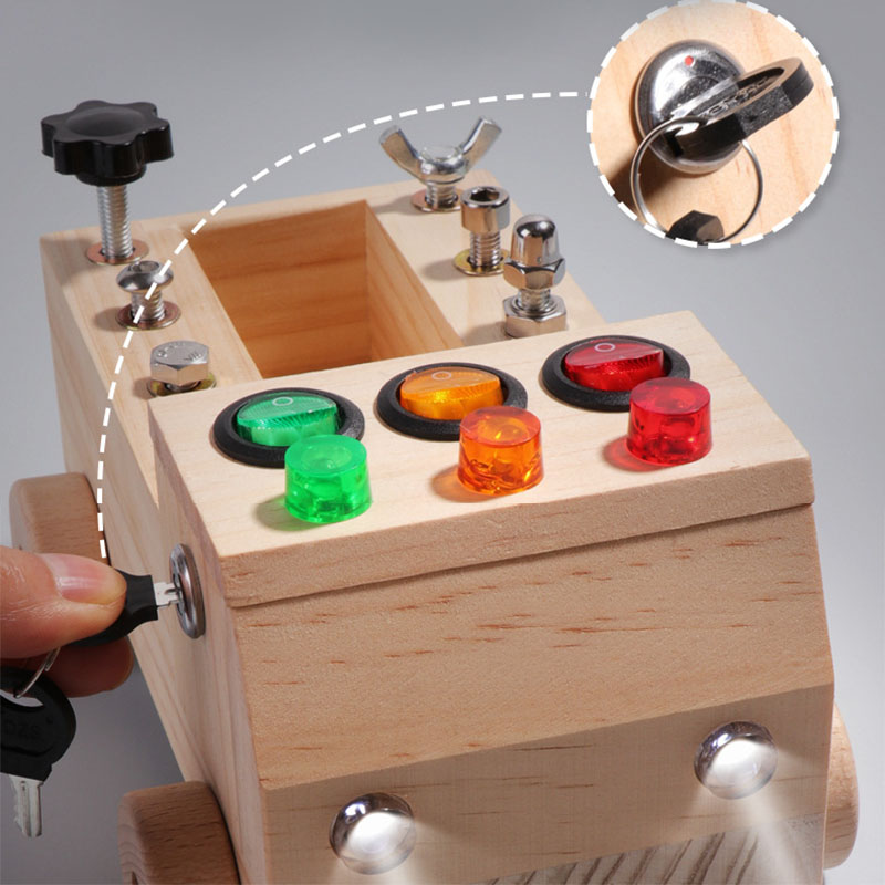 Wooden Montessori Busy Board S - Board Game Organization 评论和价格