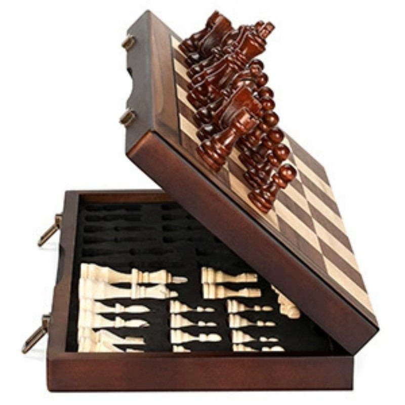 Wooden Magnetic Chess Set for  - Magnetic Travel Chess 评论和价格