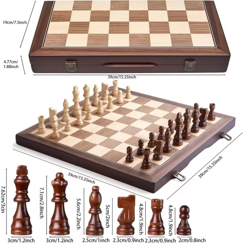Wooden Magnetic Chess Set for  - Magnetic Travel Chess 评论和价格