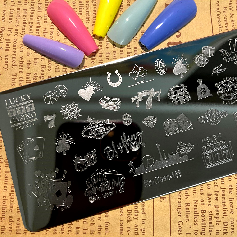 Playing Card Pattern Nail Stam - Board Game Template 评论和价格