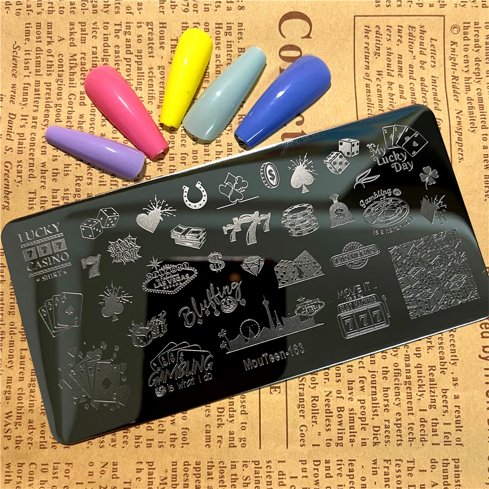 Playing Card Pattern Nail Stam - Board Game Template 评论和价格