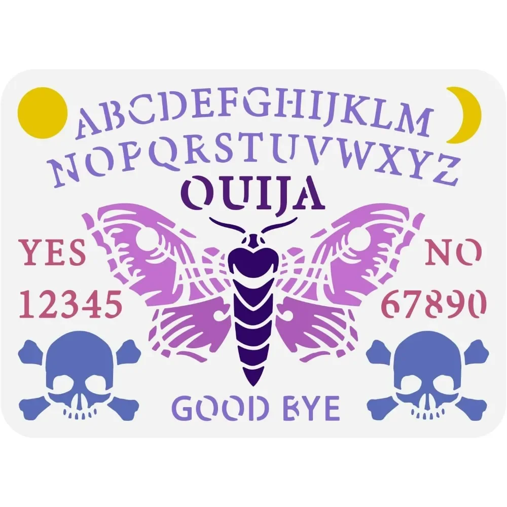 Ouija Board Stencil 8.3x11.7in - Board Game Template 评论和价格